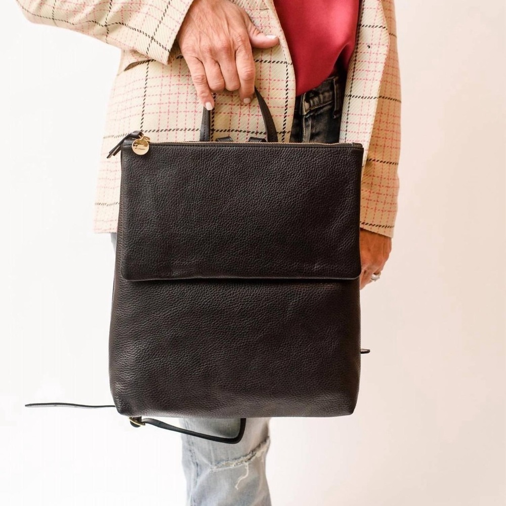Clare V Black Leather Backpack - Picture 2 of 9
